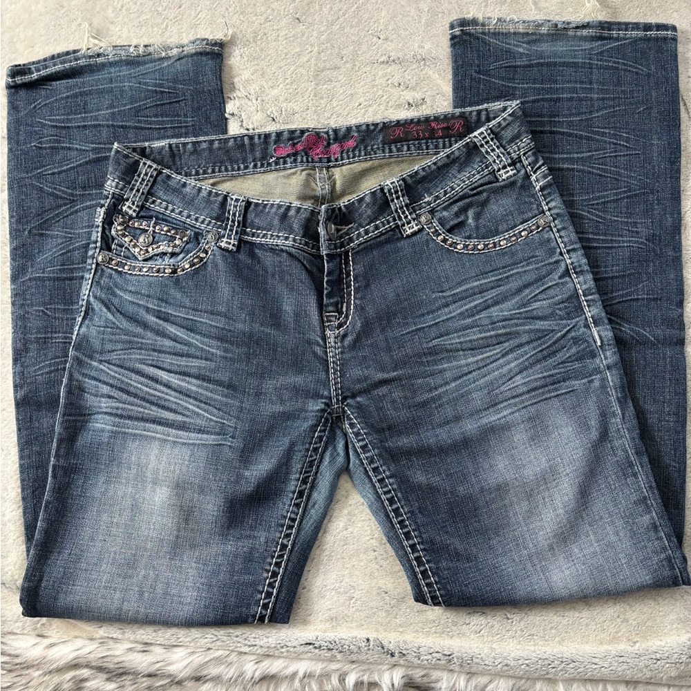 Rock & Roll Cowgirl Blue Jeans 33 x 34
